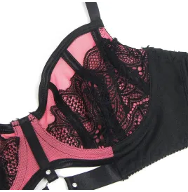 SUBBLIME - 955571 ROSA LACKLEDER MESH ZIPPER BH-SET S-M