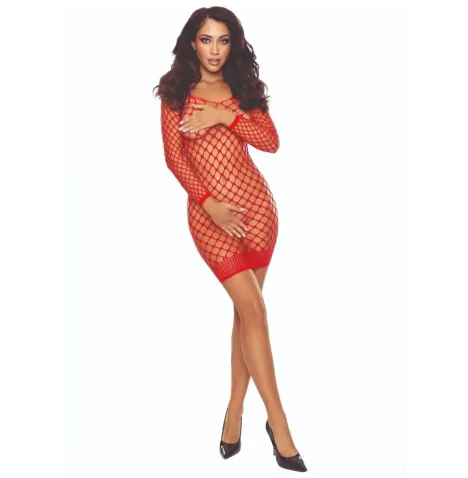 PASSION - BS108 BODYSTOCKING GRID RED