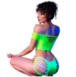 CHILIROSE - CR 4433 TOP and SHORTS GREEN S-M