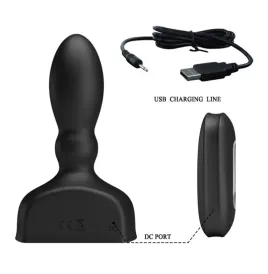 MR PLAY - PLUG ANAL HINCHABLE NEGRO CONTROL REMOTO