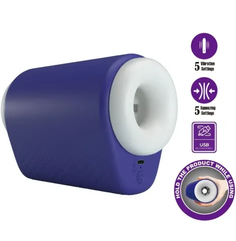 PRETTY LOVE - MASTURBATEUR POUR HOMME DJ LADY AVEC VIBRATION 5 RÉGLAGES VIOLET