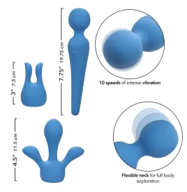 CALEXOTICS - COUTURE KIT VIBRATOR WAND 10 VIBRATIONS BLUE