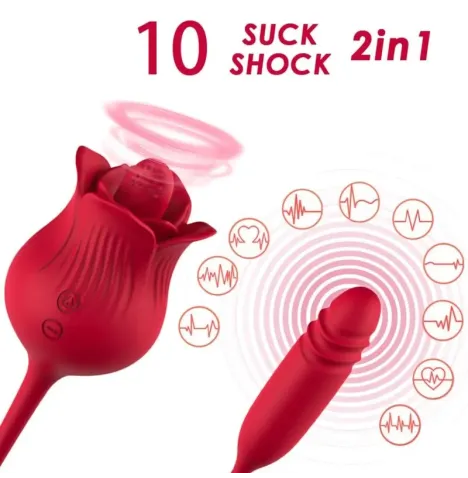 ARMONY - CLITORITE VIBRANTE LECCATA DI ROSA E VIBRATORE ROSSO