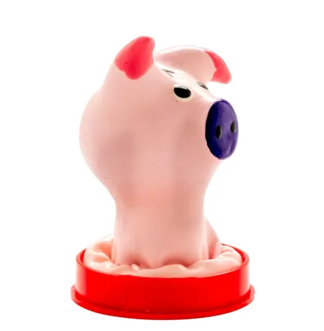CONDOMERIE - PRÉSERVATIFS FANTAISIE PEINTS À LA MAIN TÊTE DE COCHON