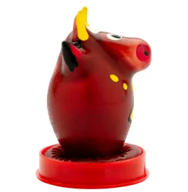CONDOMERIE - HANDPAINTED NOVELTY CONDOMS BULL MODEL 1