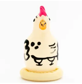 CONDOMERIE - HANDBEMALTE NEUHEITSKONDOME COCKY ROOSTER