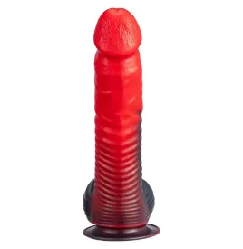 SILEXD - DEVIL DILDO FANTASY LIQUID SILICONE THERMOREACTIVE RED BLACK 20.3 CM