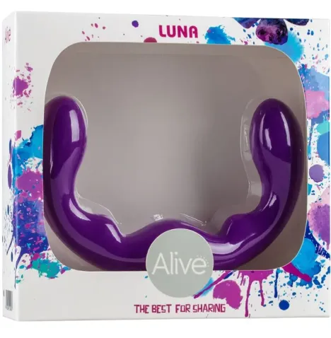 ALIVE - GODE LUNA DOUBLE PÉNÉTRATION SILICONE VIOLET 25 CM