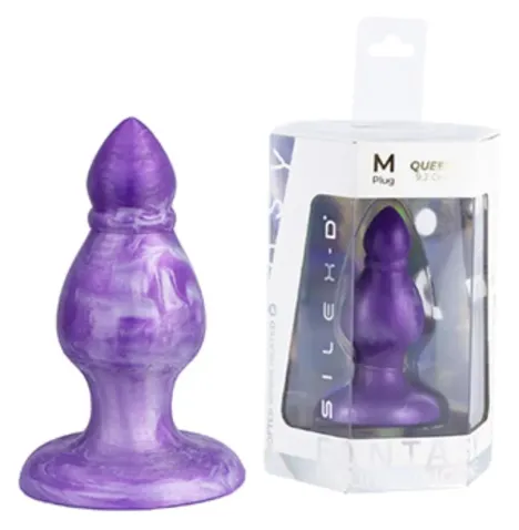 SILEXD - QUEEN ANAL PLUG FANTASY LIQUID SILICONE THERMOREACTIVE PURPLE 9.2 CM