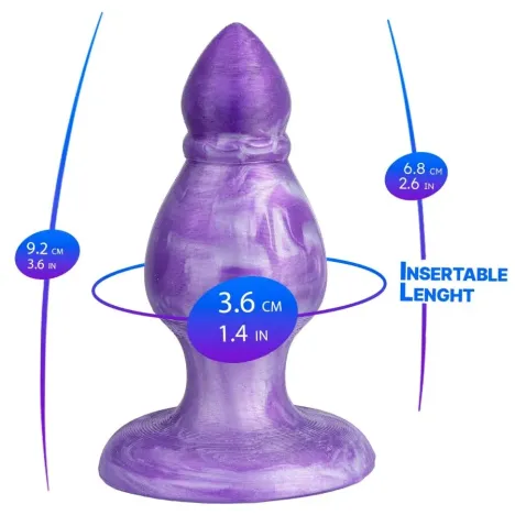 SILEXD - QUEEN PLUG ANAL FANTASY SILICONA LIQUIDA TERMOREACTIVO LILA 9.2 CM