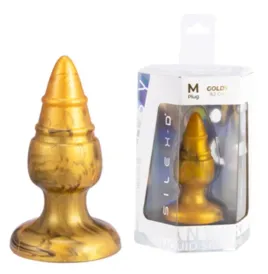 SILEXD - GOLDY ANAL PLUG FANTASY LIQUID SILICONE THERMOREACTIVE GOLDEN 9.2 CM