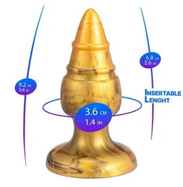 SILEXD - GOLDY PLUG ANAL FANTASY EN SILICONE LIQUIDE THERMORÉACTIF DORÉ 9,2 CM
