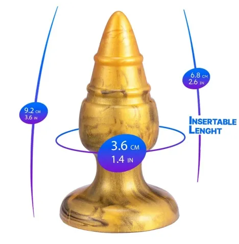 SILEXD - GOLDY PLUG ANAL FANTASY SILICONA LIQUIDA TERMOREACTIVO ORO 9.2 CM