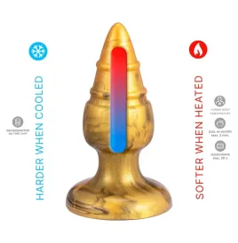 SILEXD - GOLDY PLUG ANAL FANTASY SILICONA LIQUIDA TERMOREACTIVO ORO 9.2 CM