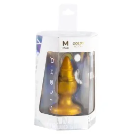 SILEXD - GOLDY ANAL PLUG FANTASY SILICONE LIQUIDO TERMOREATTIVO DORATO 9,2 CM