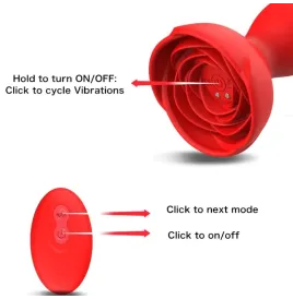 ARMONY - EXTREME A BLOOM ROSE VIBRATOR and ANAL PLUG REMOTE CONTROL RED