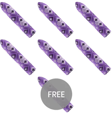 CUSTOM BULLETS - BALA RECARGABLE SNAKE LILA 10 INTENSIDADES 6 1 GRATIS