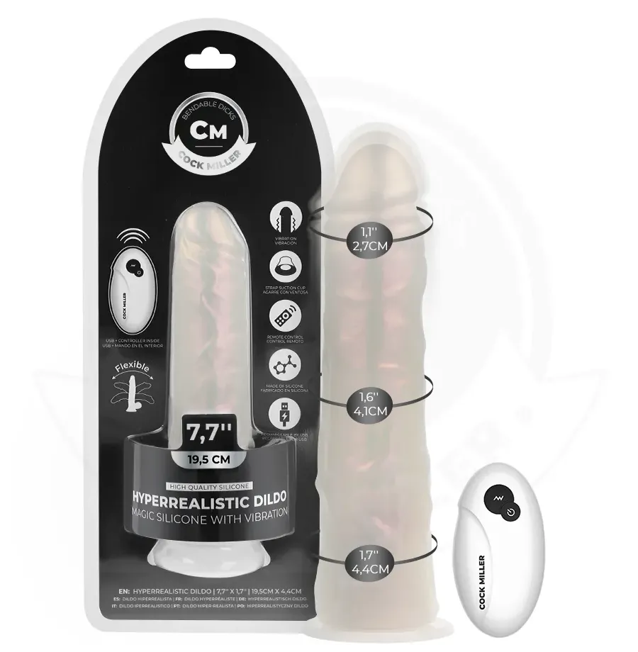 COCK MILLER - DILDO CON VENTOSA, LUCI E VIBRAZIONE CON TELECOMANDO BIANCO 19,5 CM COCK MILLER - DILDO CON VENTOSA, LUCI E VIBRAZIONE CON TELECOMANDO BIANCO 19,5 CM