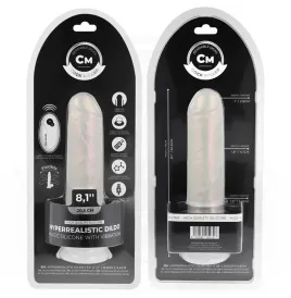 COCK MILLER - GODE AVEC VENTOUSE, LUMIÈRES ET VIBRATIONS AVEC TÉLÉCOMMANDE BLANC 20,5 CM