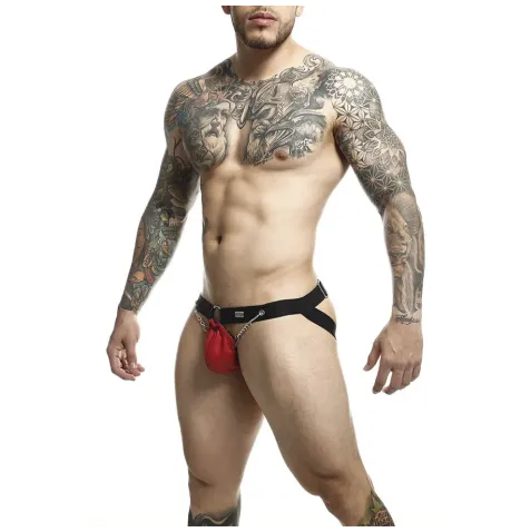 MOB - DNGEON JOCKSTRAP ROSSO CON CATENE TAGLIA UNICA