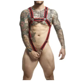MOB - DNGEON RED CROSSED PENIS HARNESS ONE SIZE