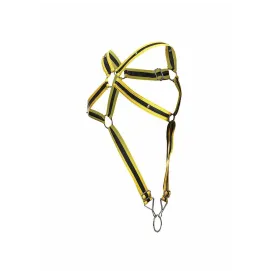 MOB - HARNAIS PÉNIS CROISÉ JAUNE DNGEON TAILLE UNIQUE