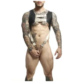 MOB - DNGEON HARNESS WITH GOLDEN PENIS RING ONE SIZE