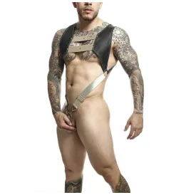 MOB - DNGEON HARNESS WITH GOLDEN PENIS RING ONE SIZE