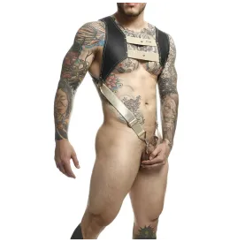 MOB - DNGEON HARNESS WITH GOLDEN PENIS RING ONE SIZE