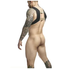 MOB - DNGEON HARNESS WITH GOLDEN PENIS RING ONE SIZE