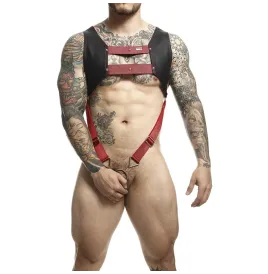 MOB - DNGEON HARNESS WITH RED PENIS RING ONE SIZE