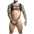 MOB - DNGEON HARNESS WITH RED PENIS RING ONE SIZE