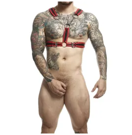MOB - DNGEON IMBRACATURA ROSSA CON CATENE TAGLIA UNICA