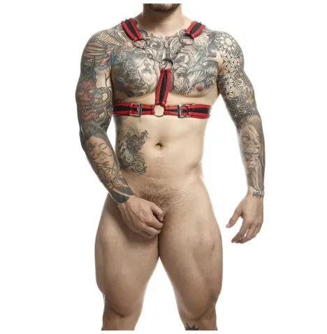 MOB - HARNAIS DNGEON ROUGE AVEC CHAÎNES TAILLE UNIQUE