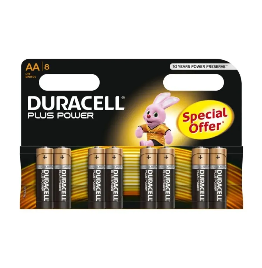 DURACELL - PLUS POWER BATTERY AA LR6 8UNITS DURACELL - PLUS POWER BATTERY AA LR6 8UNITS