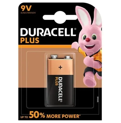 DURACELL - PLUS POWER BATTERY 9V LR61 1UNIT