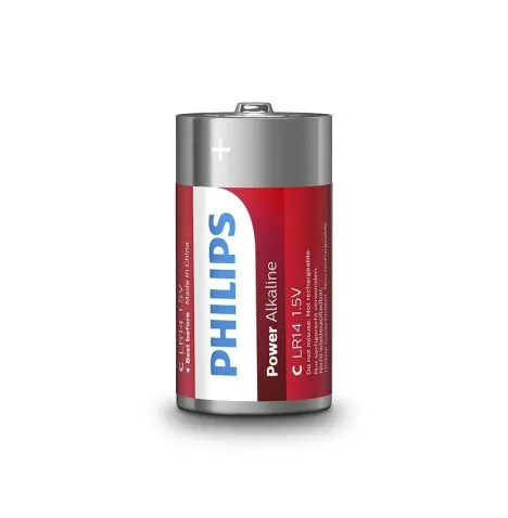 PHILIPS - PLAQUETTE PHILIPS POWER ALCALINE PILA C LR14 2