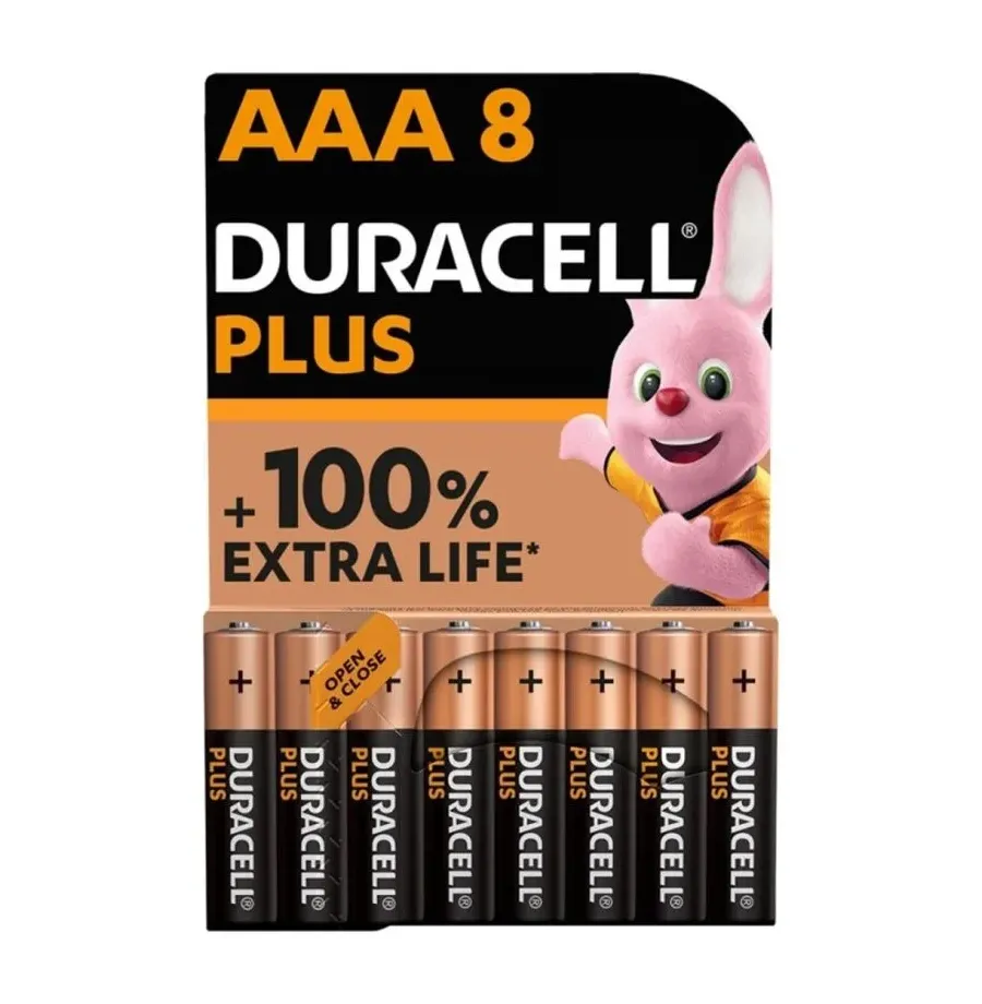 DURACELL - PLUS POWER 100 PILA ALCALINA AAA LR03 BLISTER8 DURACELL - PLUS POWER 100 PILA ALCALINA AAA LR03 BLISTER8