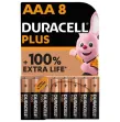 DURACELL - BATTERIA ALCALINA PLUS POWER 100 AAA LR03 8 UNIT DURACELL - BATTERIA ALCALINA PLUS POWER 100 AAA LR03 8 UNIT
