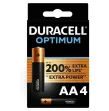 DURACELL - OPTIMUM 200 ALKALINE BATTERY AA LR6 4 UNIT DURACELL - OPTIMUM 200 ALKALINE BATTERY AA LR6 4 UNIT