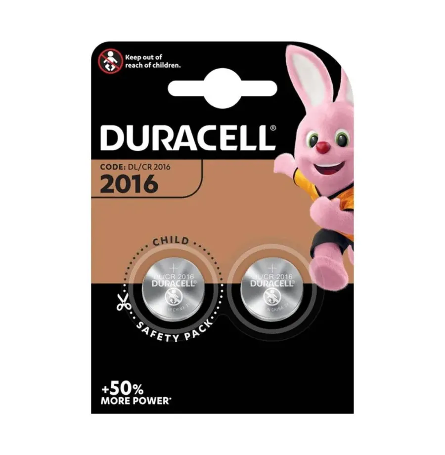 DURACELL - KNOPFBATTERIE LITIO CR2016 3V 2 EINHEIT