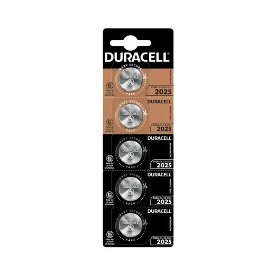 DURACELL - BATTERIA BOTTONE LITIO CR2025 3V 5 UNIT DURACELL - BATTERIA BOTTONE LITIO CR2025 3V 5 UNIT