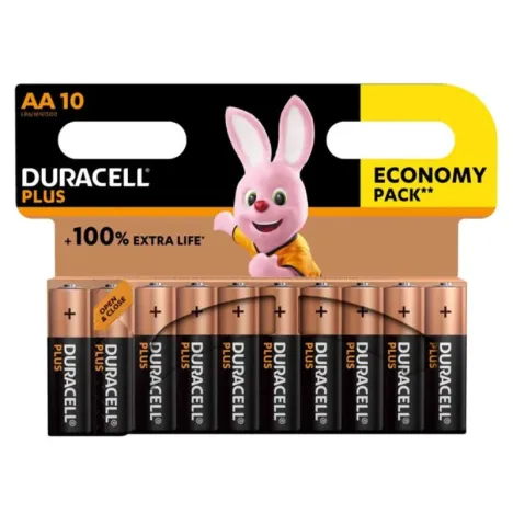 DURACELL - PLUS POWER 100 ALKALINE BATTERIE AA LR6 10 EINHEIT
