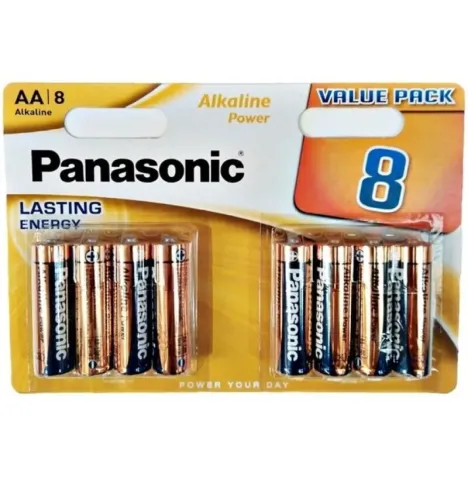 PANASONIC - BRONZE ALKALINE AA BATTERY LR6 BLISTER8