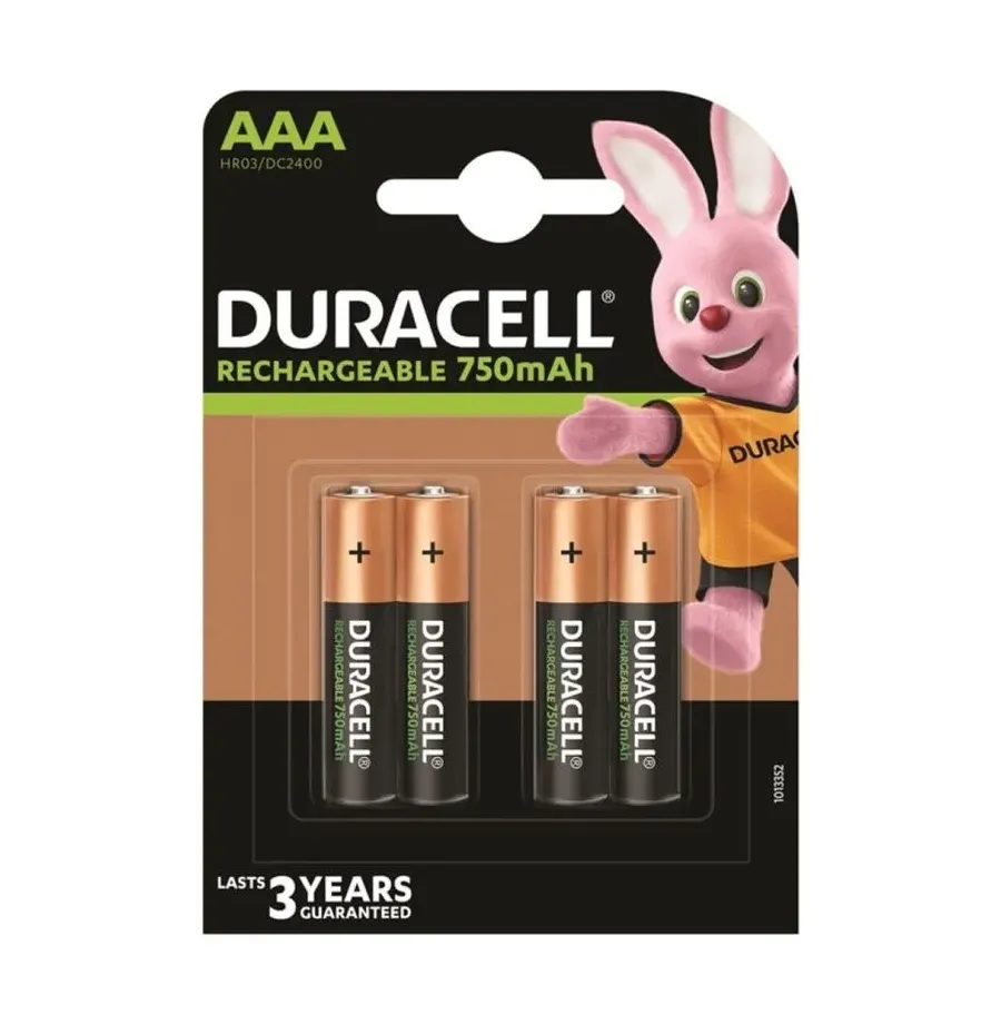 DURACELL - BATTERIE RECHARGEABLE HR03 AAA 750mAh 4 UNIT DURACELL - BATTERIE RECHARGEABLE HR03 AAA 750mAh 4 UNIT