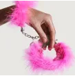 ADRIEN LASTIC - MANETTE IN METALLO CON PIUME ROSA ADRIEN LASTIC - MANETTE IN METALLO CON PIUME ROSA