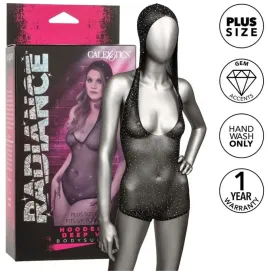 CALEXOTICS - RADIANCE HOODED DEEP V BODYSUIT PLUS SIZE