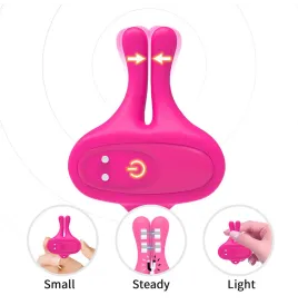 ARMONY - PINZAS PARA PEZONES MAGNÉTICA CON VIBRACIÓN FORMA CONEJO ROSA