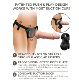 KING COCK - ELITE KIT ARNES AJUSTABLE DELUXE ANILLO CON TESTICULOS and DILDO 20.3 CM