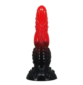 POWER MONSTERS - FIRE DRAGON DILDO FANTASÍA CON VENTOSA 24,5 CM Ø 5,8 CM ROJO Y NEGRO